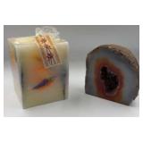 cut and polished agate geode & Bird of Paradise