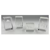 Vtg 3D laser-etched crystal glass