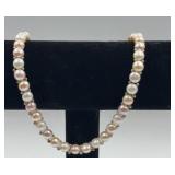 Pearl necklace w/925 silver clasp. 16"