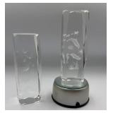 3D laser-etched crystal glass butterflies,