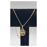 14kt necklace w/ approx 1/2ct diamond pendant.