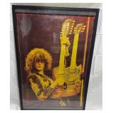 Framed Jimmy Page poster. 25ï¿½x37ï¿½