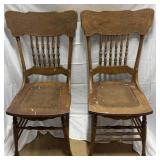 VTG pressback spindle dining chairs W/ inserts