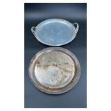 Vtg hammered metal & silverplate serving dishes