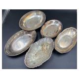 Oval silverplate serving dishes