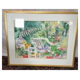 Watercolor framed print. Possibly by Diana