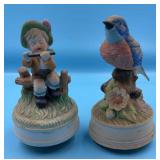Vtg porcelain music box figurines.