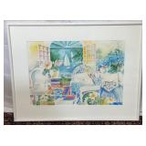 Sailboat watercolor framed print. 37ï¿½x29ï¿½