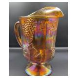Carnival glass pitcher.