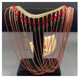18ï¿½ statement necklace multi-strand fringe choker
