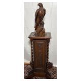 Hand carved wooden eagle & column display