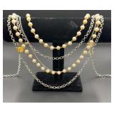 Vtg 5 strand necklace w/ faux pearls. 24ï¿½