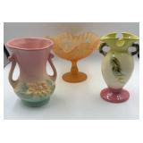 Hull pottery Waterlilly & Woodland vases,