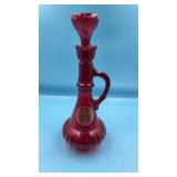 Jim Beam Ruby Glass Decanter. 13ï¿½
