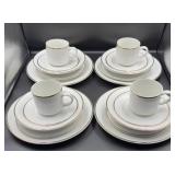 Gibson Everyday White w/ gold trim 4 place set