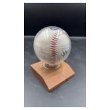 Autographed Baseball in Display Case  Signatures