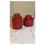 Ceramic canisters. 7" & 10"