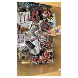 Box of loose & unopened bulk baseball cards