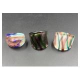 Handmade Murano glass rings. Size 7, 7.5, 8