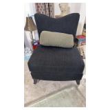 dark gray armless accent chair
