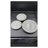 Gibson Everyday white w/ gold trim dinner plates