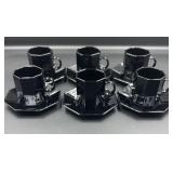 Arcoroc Octime black tempered glass espresso cups