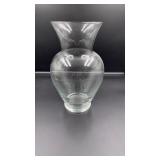 clear glass urn shape vase. 11"