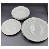 Gibson Everyday white w/ gold trim dinner plates