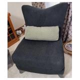 dark gray armless accent chair