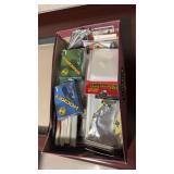 Shoebox of loose Sports cards & accessories