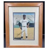 Hank Aaron Autographed Framed 8x10'Photograph.