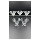 Vtg dessert glasses & martini glasses
