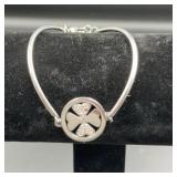 Silver tone bracelet w/ heart charm