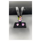 Lavender floral necklace charm & earrings. 20"