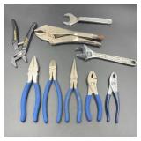 Assorted pliers & wrenches