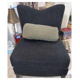 dark gray armless accent chair