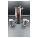 stainless steel stovetop Moka pot & S&P