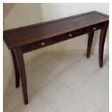 dark wood 3 drawer console table 48x14x30'