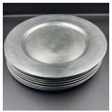 silver tone charger plates 13'. (8)