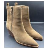 Harlow 1960 Suede Western Ankle Boots. Size 9
