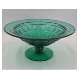 IVV Italy Emerald Green Art Glass Compote /