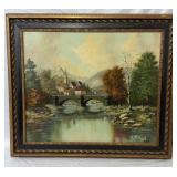 Signed Oil on Canvas ï¿½ European Alpine Landscape