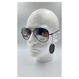 CICI ï¿½ Aviator Sunglasses, Black/Silver Mirror,