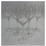 Etched Floral Wine Glasses / Stemware