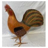 Large Folk Art Rooster Figure ï¿½ Natural Fiber &