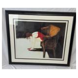Framed Figurative Art Print ï¿½ Woman in Red at the