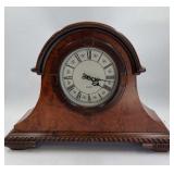 Traditional Quartz Mantel Clock with Burlwood