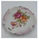 Vintage German Porcelain Floral Handled Serving