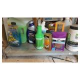 Car cleaning supplies. Contents of shelf. Winning