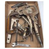 Vise Grip, C-Clamp & Adjustable Wrench LotA